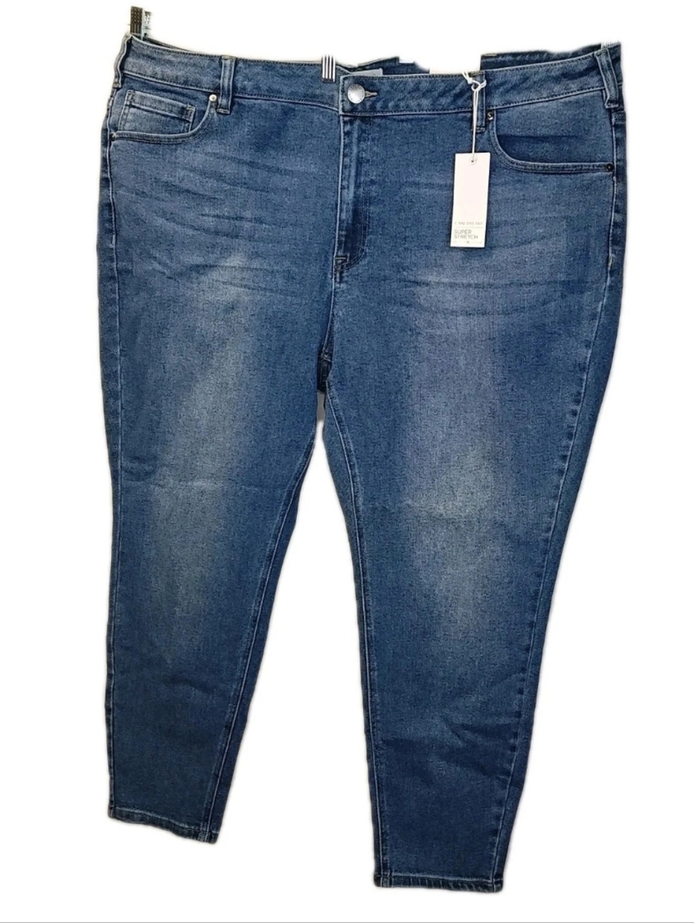 Lane Bryant Super Stretch Skinny Ankle Jeans Plus Size 26W 48/28" Blue Denim Nwt